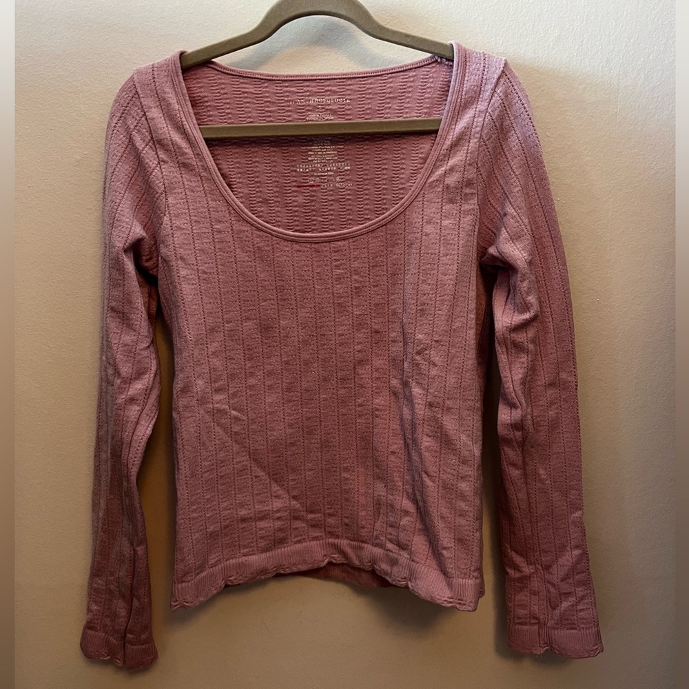 Anthropologie Pink Long Sleeve Top